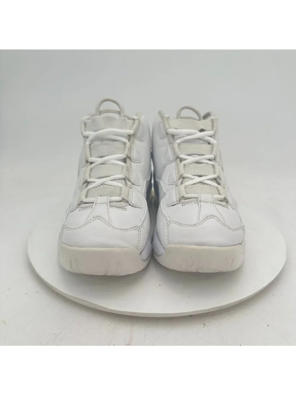 Nike Air Max Uptempo Men Size 8.5 922935-100 Triple White Basketball Shoes